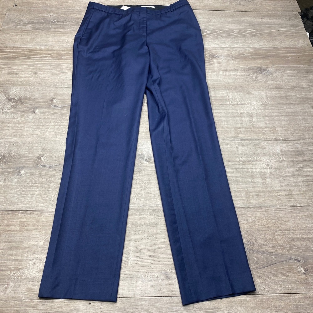BOSS Hugo Boss Tamea7 Dress Pants Womens 10 Navy Blue Straight Leg Business